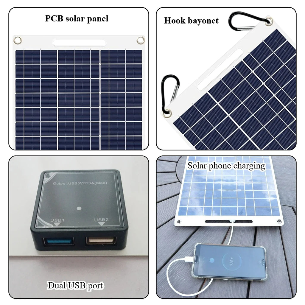 Fast Charging Solar Power Bank 30W-40W Waterproof Portable with Dual USB for Outdoor Camping Emergency  Photovoltaik - EESBAO
