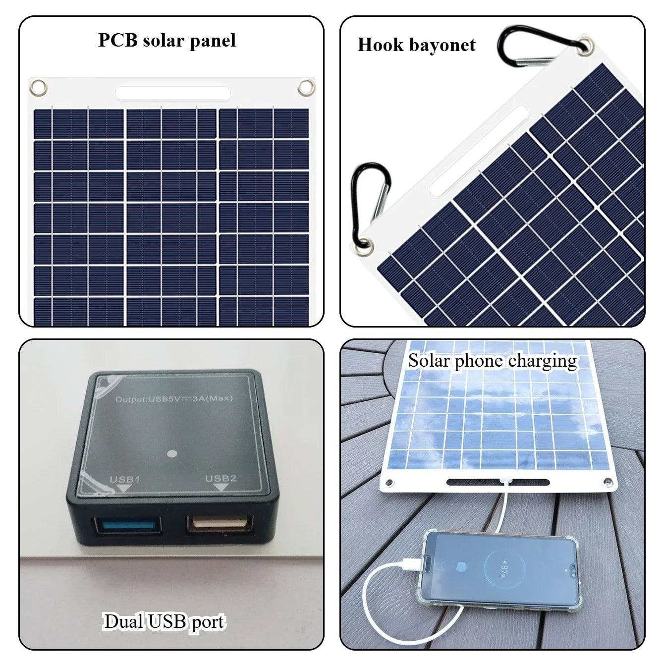 Fast Charging Solar Power Bank 30W-40W Waterproof Portable with Dual USB for Outdoor Camping Emergency  Photovoltaik - EESBAO