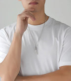 Creative 925 Silver Ethnic Style glossy Necklace Keel chains Banquet faceted wolf tooth Pendant for Men's Retro Jewelry