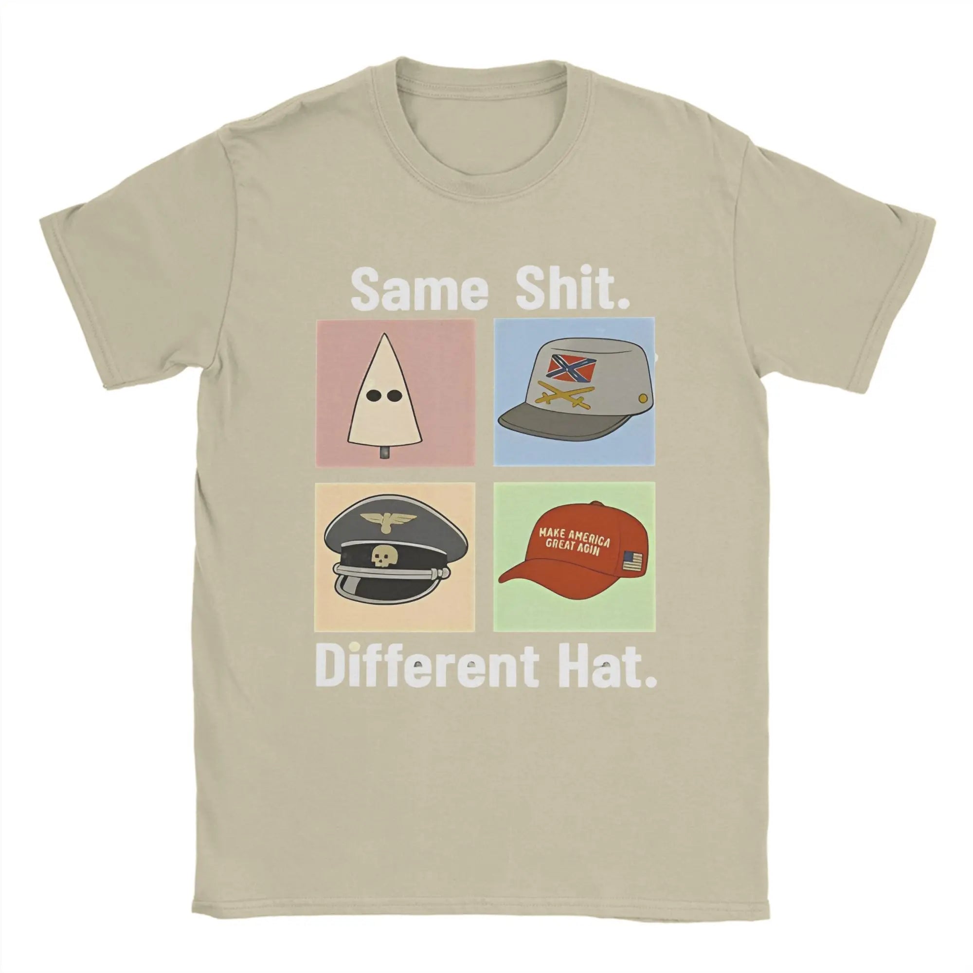 Men's Same Shited Different Hat T Shirt  Pure Cotton Clothing Fashion Short Sleeve Round Collar Tee Shirt Summer T-Shirt