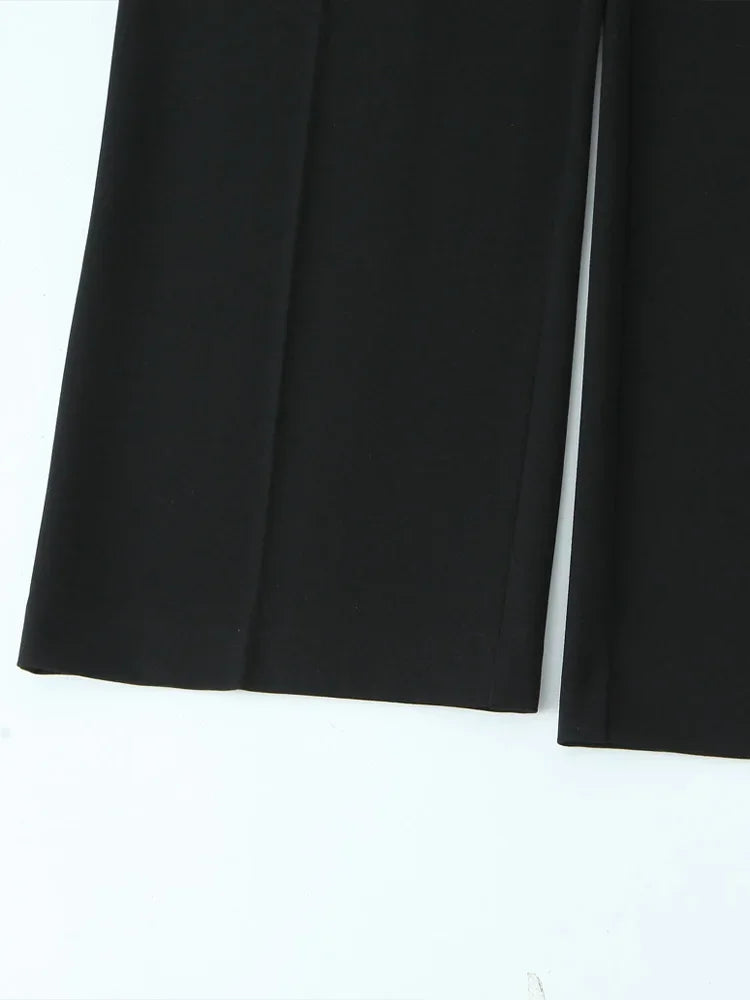 Willshela Women Fashion Solid Lace Up Side Zipper Straight Pants Vintage High Elastic Waist Female Chic Lady Trousers