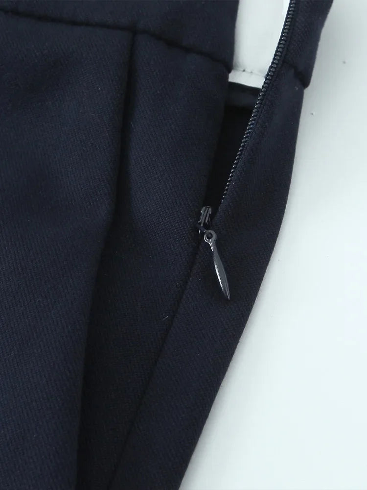 Willshela Women Fashion Solid Lace Up Side Zipper Straight Pants Vintage High Elastic Waist Female Chic Lady Trousers