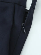 Willshela Women Fashion Solid Lace Up Side Zipper Straight Pants Vintage High Elastic Waist Female Chic Lady Trousers