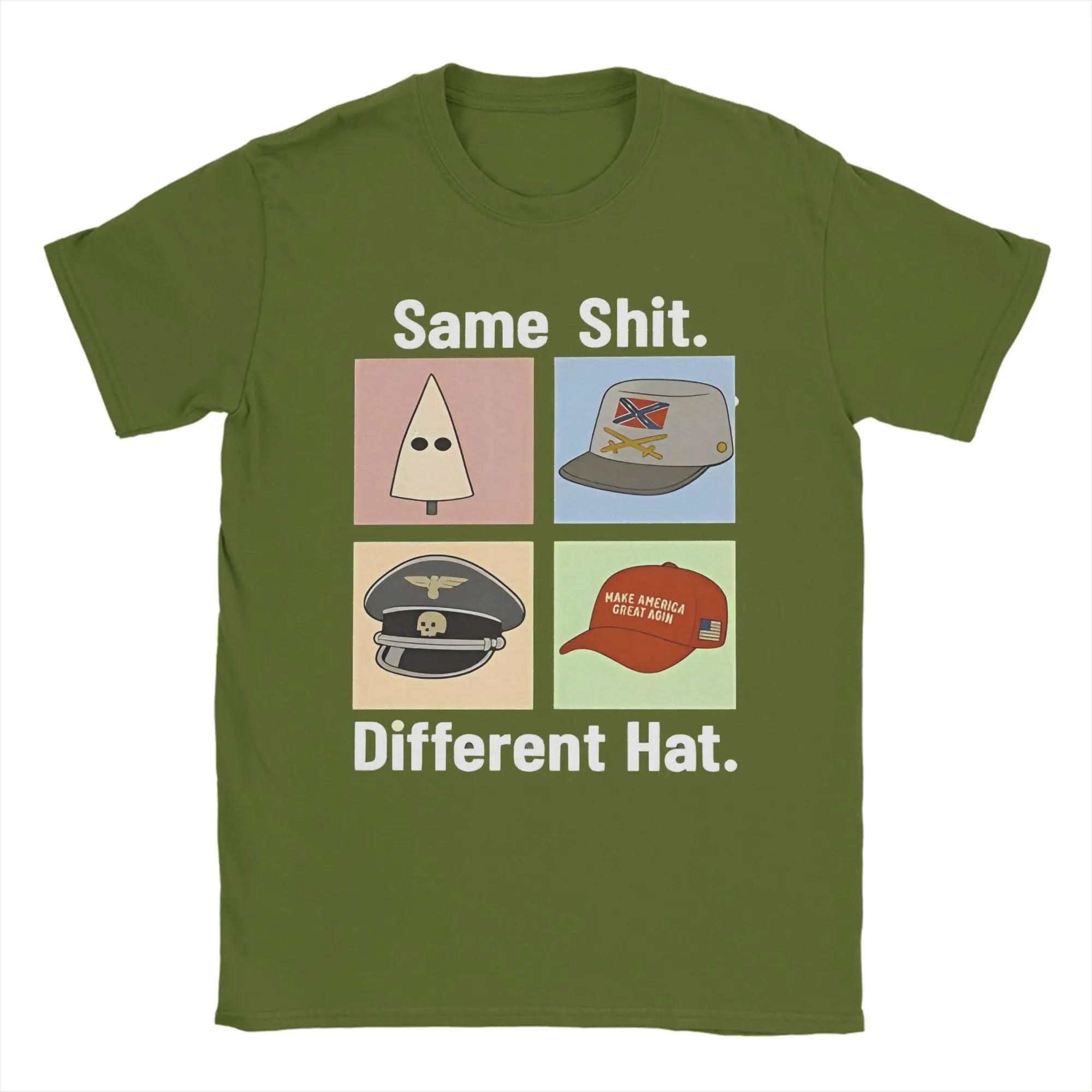 Men's Same Shited Different Hat T Shirt  Pure Cotton Clothing Fashion Short Sleeve Round Collar Tee Shirt Summer T-Shirt