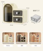 Rotating makeup storage box, desktop organizer, dust-proof cosmetic box, drawer-style cosmetic storage box