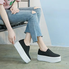 Women Flat Platform Canvas Shoes Flats Woman Casual Sneakers Girls Student Thick Soled Loafers Ladies Slip on tenis de mujer