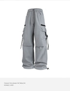 Men's sportswear pants are simple, versatile, retro and fashionable with large pleated pockets for outdoor work