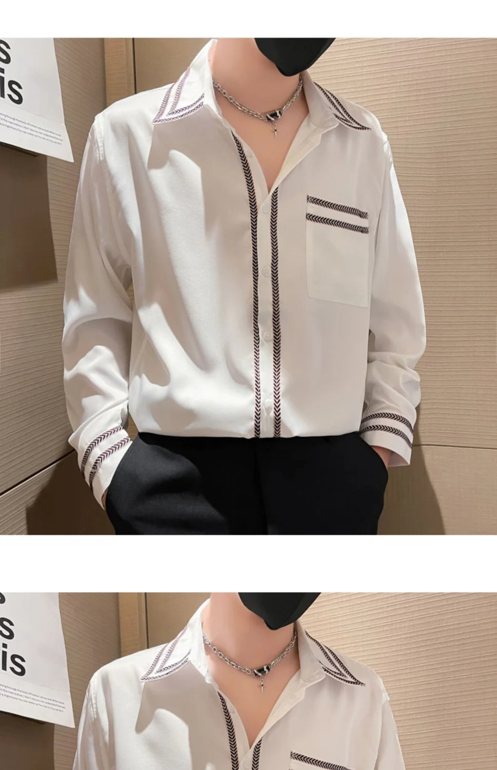 Men Long Sleeve Shirt Casual Fashion Stylish Versatile Top