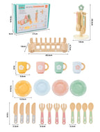wooden Kitchen toy wooden tableware Food Sets toy  role play Educational Cosplay preschool gifts for kids Kitchen Accessories