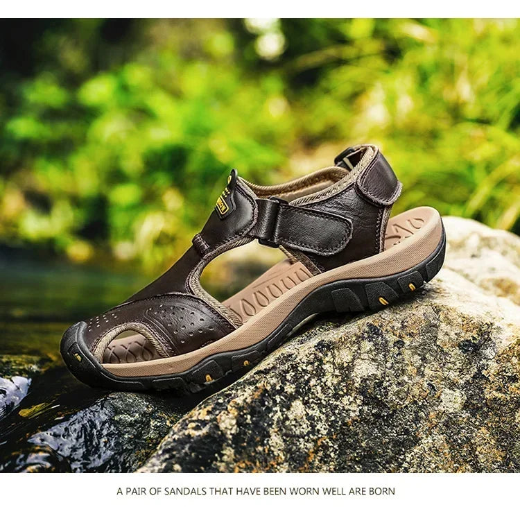 Men's Beach Sandals Man 2024 Men's Summer Sandal Casual Sneakers Genuine Slippers Brand Luxury Sandals Crox Style Men's slippers