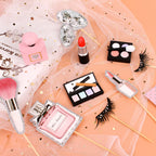 Girl's Birthday Party Cosmetics Decorations Lipstick Perfume Bottle Eyeshadow Box Cake Top Lady's Mom's Birthday Cupcake Toppers