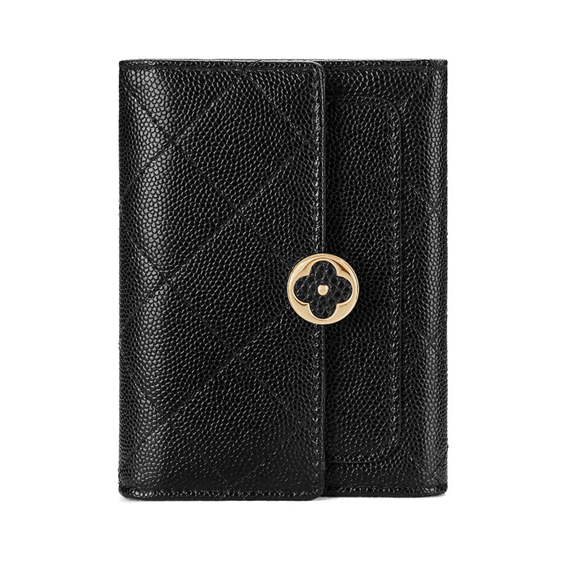 GOLF Wallets for Women Leather Money Card Wallet Vintage Small Purses Ladies Short Folding Black Wallets Female Photo Holders
