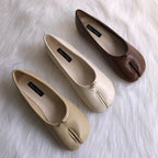 Flat Shoes Woman Microfiber Leather Comfy Flats Split Toe Slippers Soft Bottom Loafers Brief Ladies Trotter Moccasins 2025 ﻿
