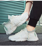 Men's Shoes 2025 Spring New Large-size Outdoor Casual Sneakers Men Thick-soled Trendy Shoes Shock-absorbing Anti-slip