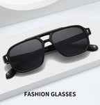 New Retro Double Bridge Square Sunglasses For Women Men Fashion Luxury Design Rivets Sun Glasses Trending Shades UV400 Eyeglasse