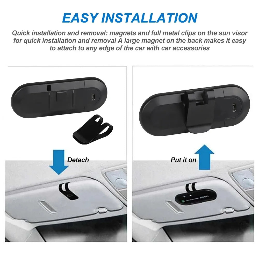 Bluetooth Handsfree Car Kit Sun Visor Handsfree Bluetooth Telephone Car Mobile Phone Wireless Stereo MP3 Player
