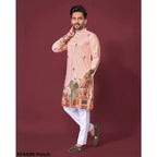 Men'S Shirts Men'S Simple Casual Shirt Ethnic Printing 2025 Style Long Sleeve Shirt Stand Up Collar Lightning Thin Blouse