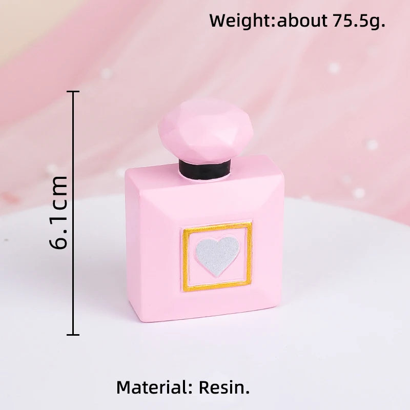 Girl's Birthday Party Cosmetics Decorations Lipstick Perfume Bottle Eyeshadow Box Cake Top Lady's Mom's Birthday Cupcake Toppers