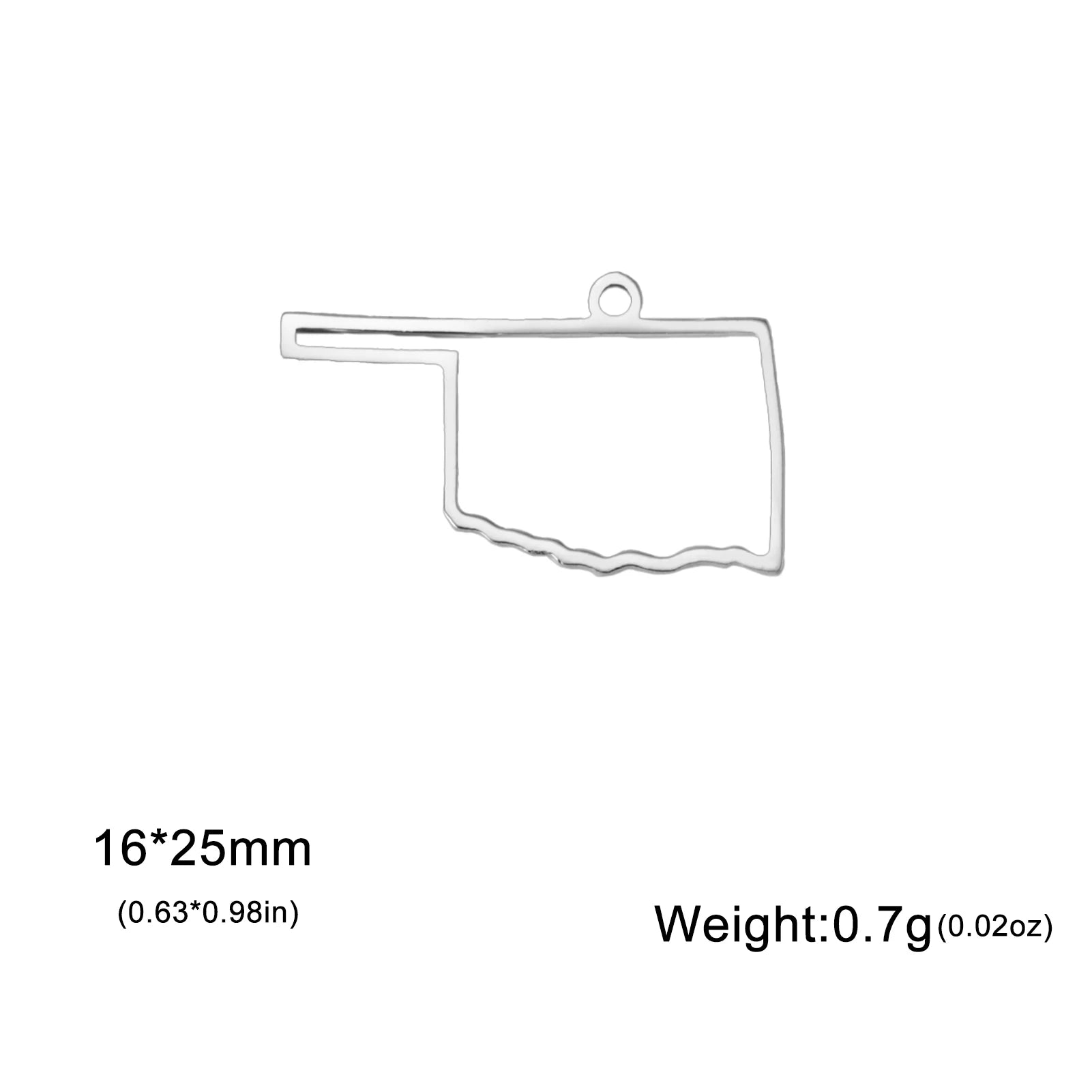 EUEAVAN 10pcs United States New York Washington State Map Pendant for Necklace Stainless Steel Charm DIY Jewelry Making Supplies