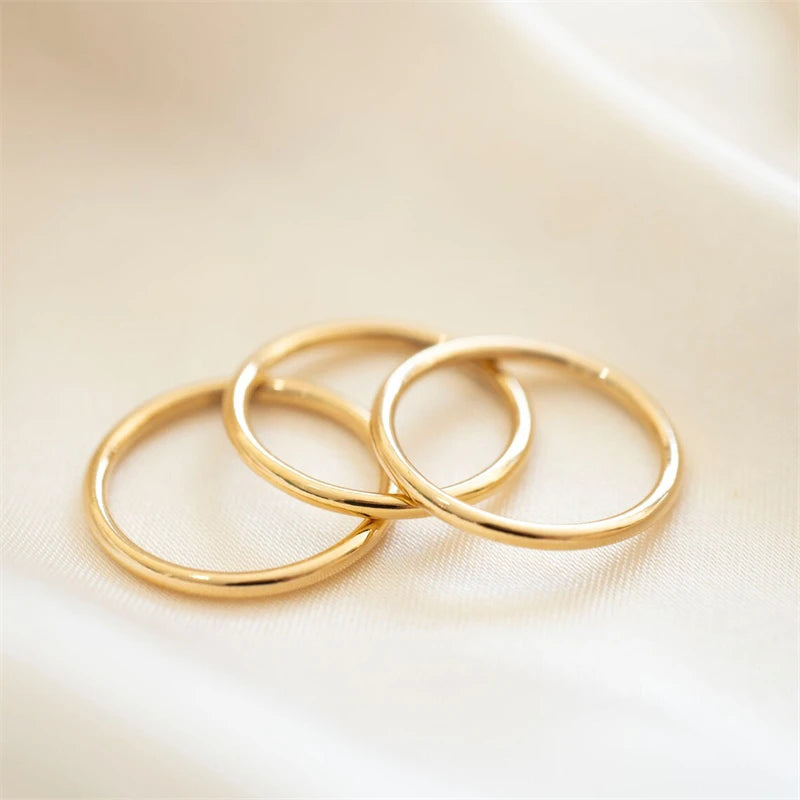 14K gold filled Essential Stacking Ring 1.5MM Thickness Knuckle Ring Boho Gold Jewelry Minimalism Stacking Boho Ring for Women