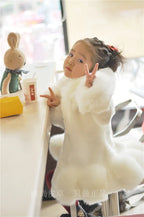 Winter Clothes for Girls 2023 New Kids Boutique Coat Thicken Korean Imitation Fur Autumn Fox Hair Cotton Warm Large Fur Collar