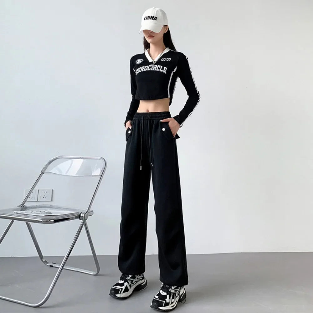 pants for women in autumn 2025 new loose fitting straight tube casual high waist wide leg pants women y2k streetwear Cargo pants
