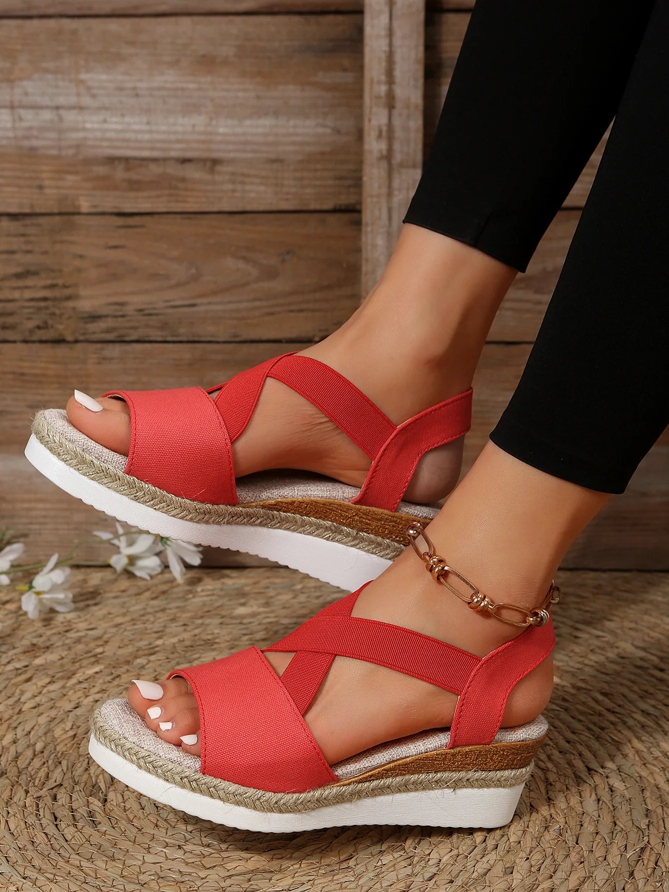Summer Woman's Sandals Fashion Open Toe Women Wedges Sandals Comfortable Beach Shoes Outdoor Anti-Slip Platform Shoes for Women