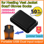 20000mAh Heating Battery Power Bank Portable Fast Charger External Battery Pack for Heating Vest Jacket Scarf Gloves Socks