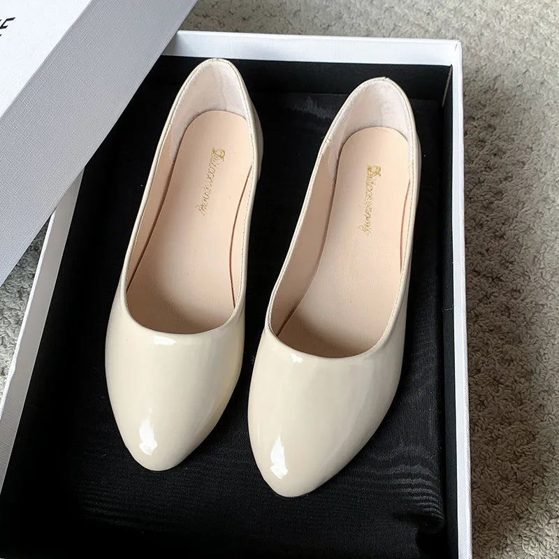 Women Candy Color Ballet Flats White Wedding Shoes Woman Flats Patent Leather Slip on Shoes Zapatos Mujer Ladies Boat Shoes NEW
