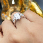 1/2/3/4ct Pear Cut All Moissanite Engagement Rings for Women 925 Sterling Silver 3-Stone Waterdrop Shape Wedding Bands Jewelry