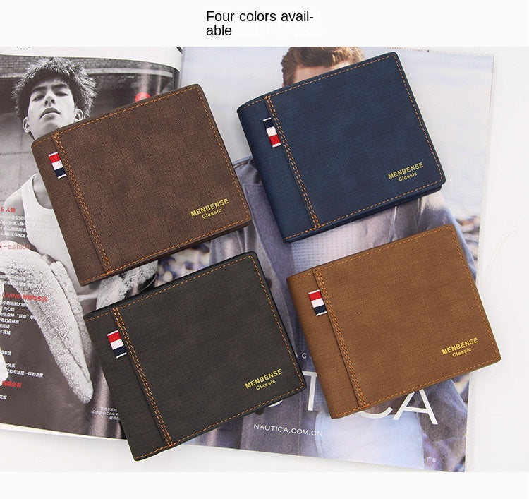 Men Wallet PU Business Foldable Wallet Luxury Billfold Slim Hipster Credit Card Holders Inserts Coin Purses Vintage Walltes