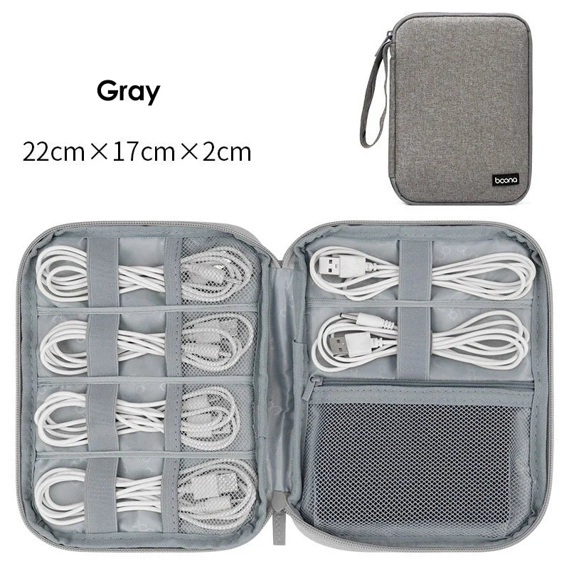 Electronics Protective Storage Bags for Cable Organizer Bag Handheld Tech Pouch for Tablet Phones & Power Banks Organizador Case
