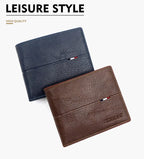 Slim Men Wallets New Short Zipper Card Holder Photo Holder Male Purse Simple Coin Pocket High Quality PU Leather Men's Wallet