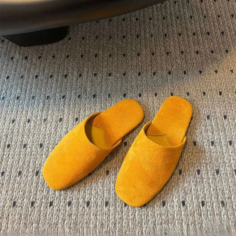 Women's Sandals Summer 2025 Small Yellow Drag One Kick Sandals Woman Luxury Fashionable Casual Flat Women's Home Slippers Shoes