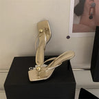 Women High Heels Slippers Designer Heeled Sandals Elegant Shoes Woman Summer 2025 Trend Fashion Fliop Flops Casual Slides Mujer