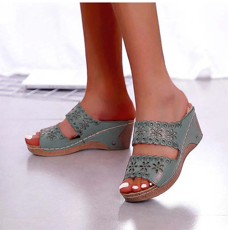Sandals Shoes Women Summer Platform Shoes Woman Slip On Walking Shoes Wedge Women's Sandals Retro Woman Slippers Female Footwear