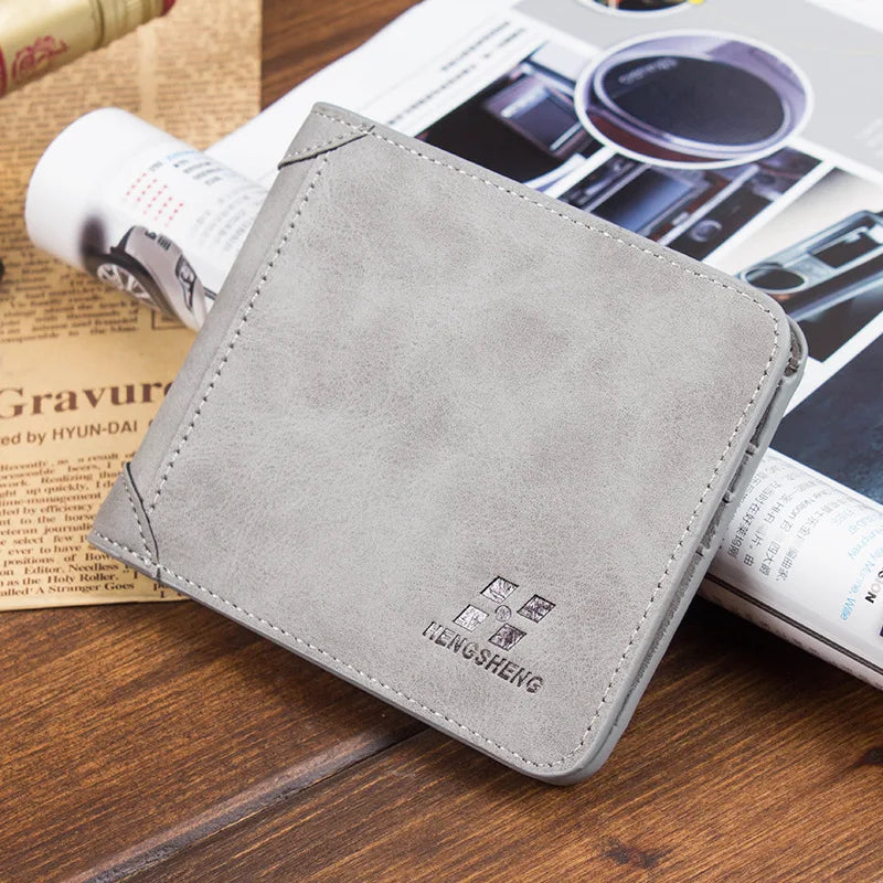 Men's Wallets European and American Retro Wallets Thin Fashion Casual Nubuck Leather Horizontal and Vertical Men's Wallets