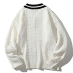 Autumn and Winter New 2024 Men's Casual Fashion Simple V-neck Loose Warm Sweater Men's Home Decoration Casua