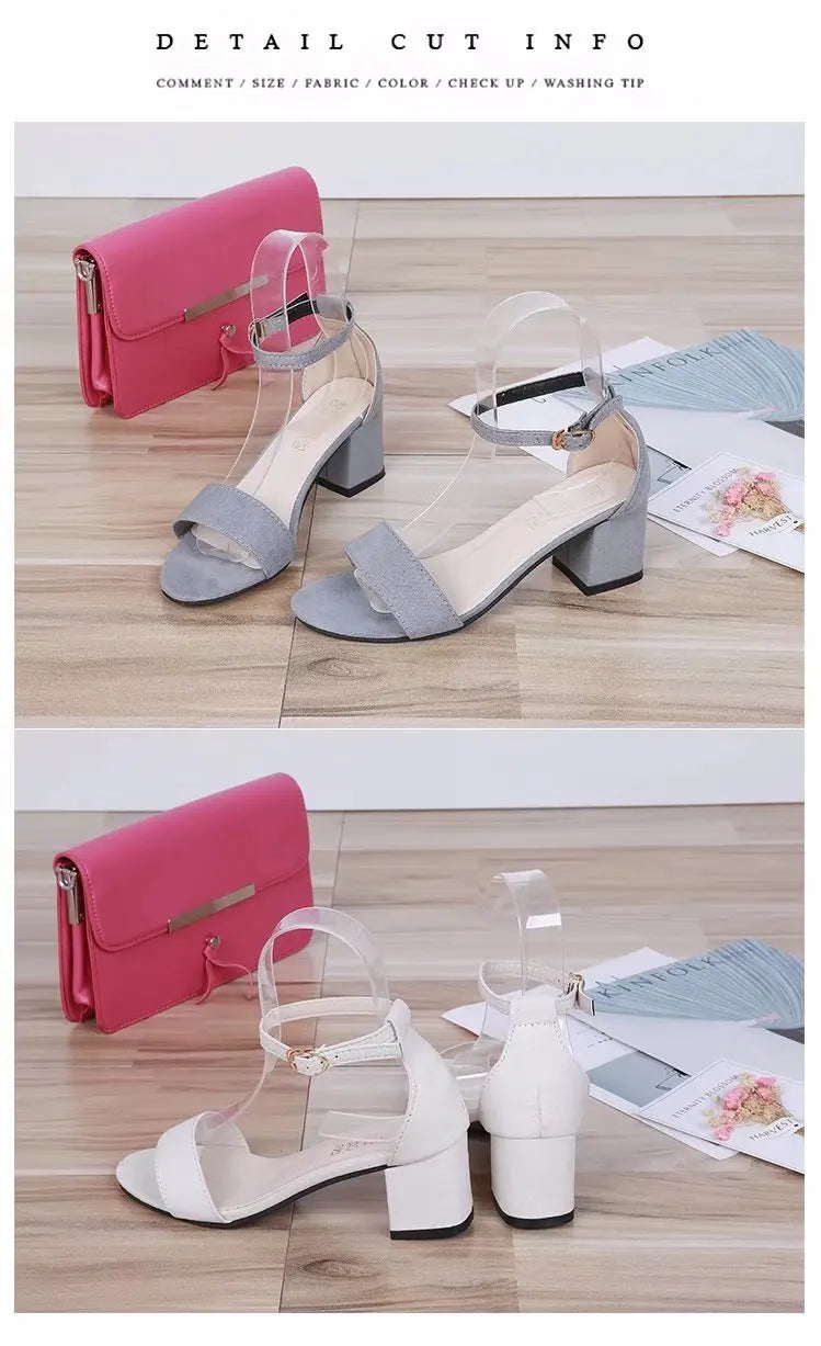 Heeled Sandals Women 2024 Elegant Woman Shoes with Low Heels Luxury Designer Block Heel Sexy Best Selling Products