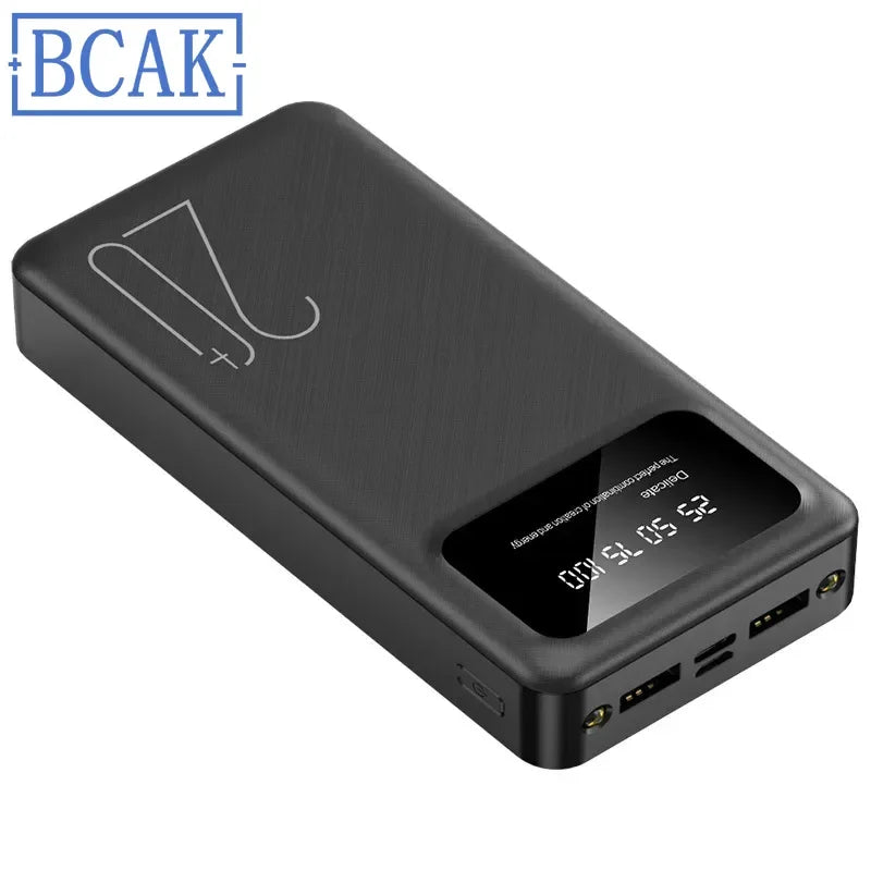 New Style BCAK power bank 20000mAh self-contained cable fast charging mini mobile phone gift mobile power supply
