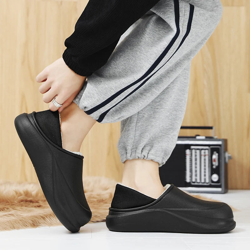 2025 New Men's Slippers - Warm, Thick Soles, Anti-Slip Design, Extra Soft and Comfortable, Wear-resistant Indoor Shoes