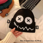 Winter Women Cartoon Hat Cute and Funny Knitted Hat Candy Colored Little Monster Glasses Cute and Warm Hat