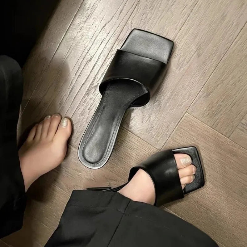 High Heels Women's Slippers Designer Heeled Sandals Woman Shoes Summer 2025 Elegant Pumps Flip Flops Slides Sandalias De Mujer