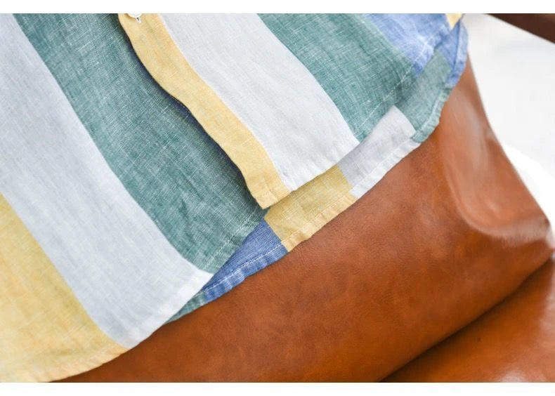 Striped shirt men's 2025 Man Plaid Shirts Cotton Chemise Male Blouses Casual Long Sleeve Formal Business Shirt Men's Clothing