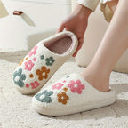 [Women's Flower Slippers] Women's Flower Slippers Winter Home Warm Slippers Home Couple Slippers