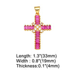 Clearance CZ Cross Pendant for Necklace Making Copper Gold Plated Crucifix Jewelry Making Supplies DIY Wholesale Bulk pdta861