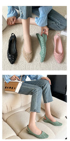 Women Sandals Soft Bottom Wedge Heels Single Shoes New Spring Summer Fashion Flower Sandalias Mujer Ladies Pointed Toe Sandals