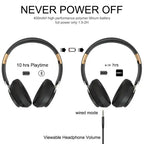 Hifi Wireless Headphones 9D Heavy Bass Surround Stereo Bluetooth Earphones Foldable Adjustable Support TF Card/AUX Play With Mic