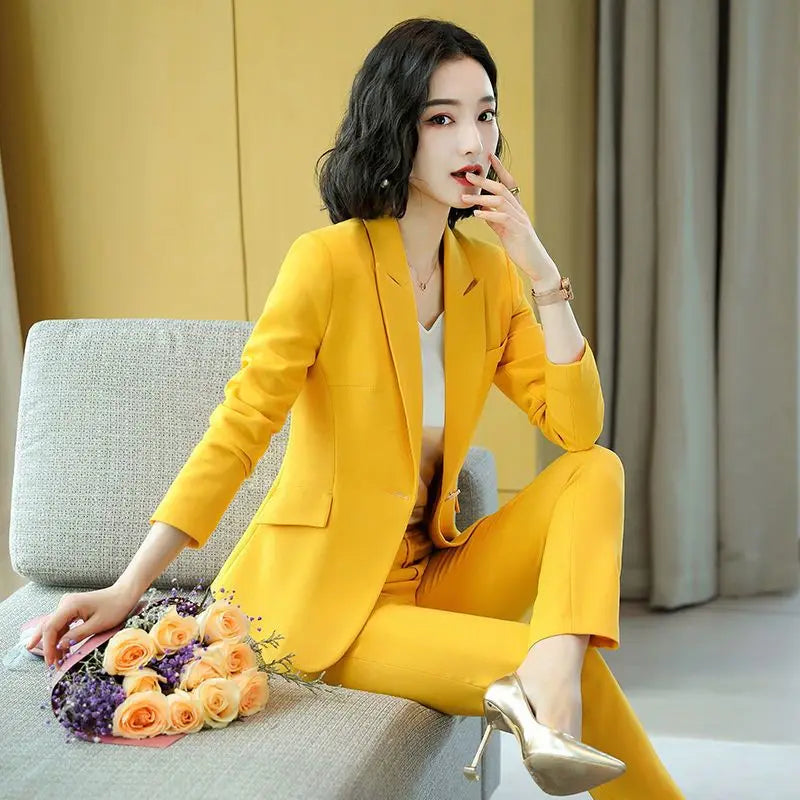 Pant 2 Piece Outfit 2025 Summer Womens Matching Sets Pants Elegant High Quality Blazer Suit Set Of Two Fashion Pieces For Women