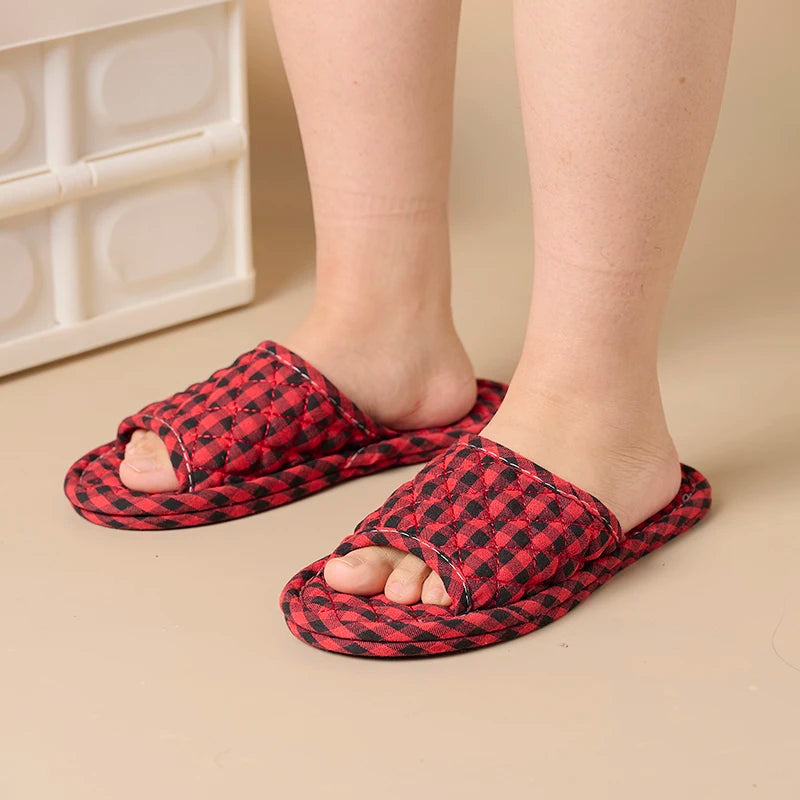 Women Slippers Lightweight Home Shoes Antislip Soft Indoor Fabric Slippers